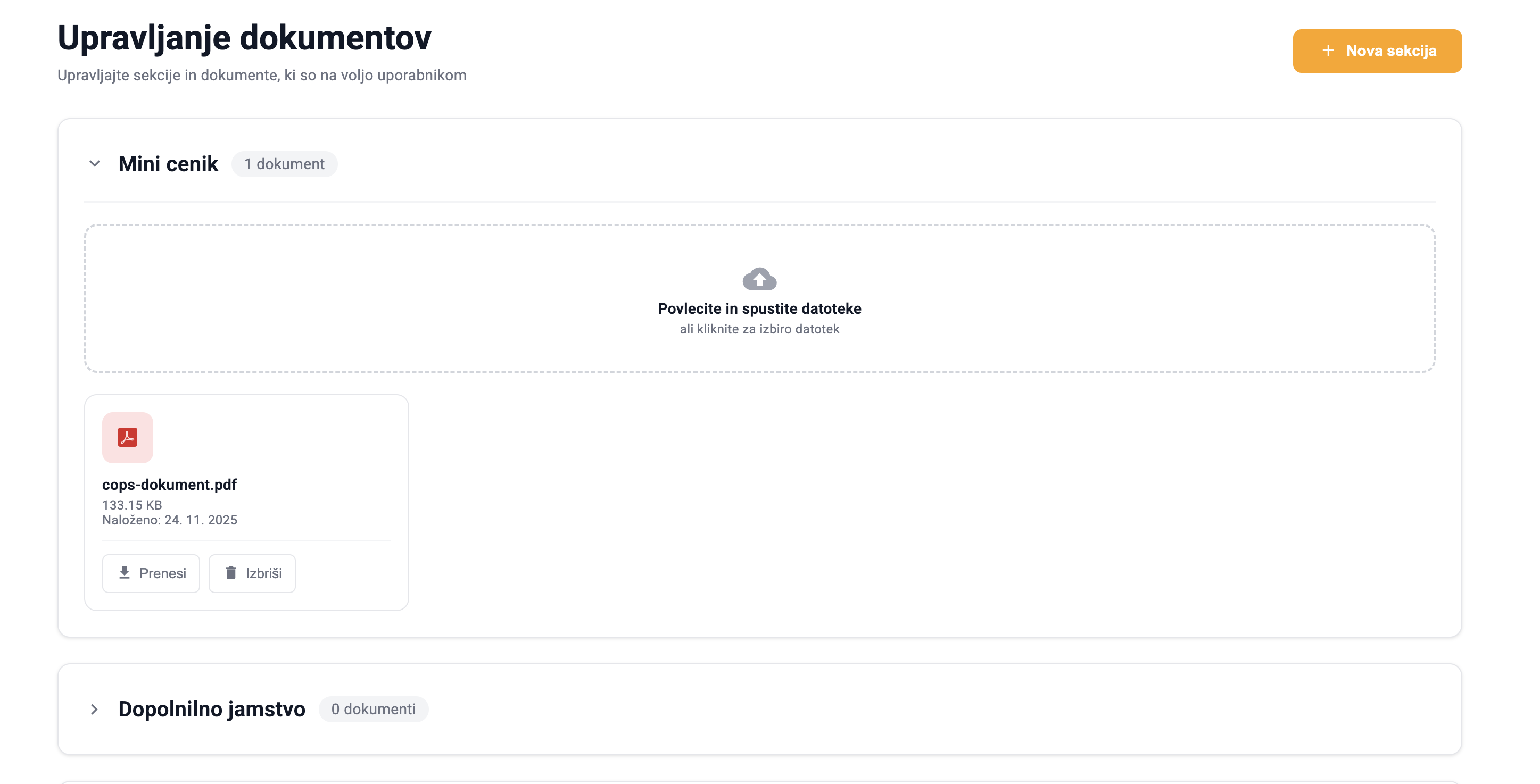 Screenshot for Admin strani
